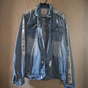 Ever Blessed Denim Jacket With Embroidered Logo